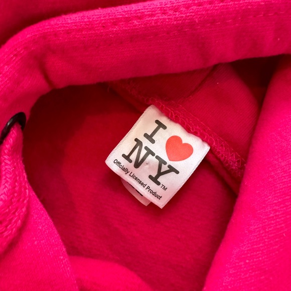 I LOVE NY Size S~ Hoodie Official Sweatshirt Hot Pink Top Shirt ~NYC - Picture 8 of 8